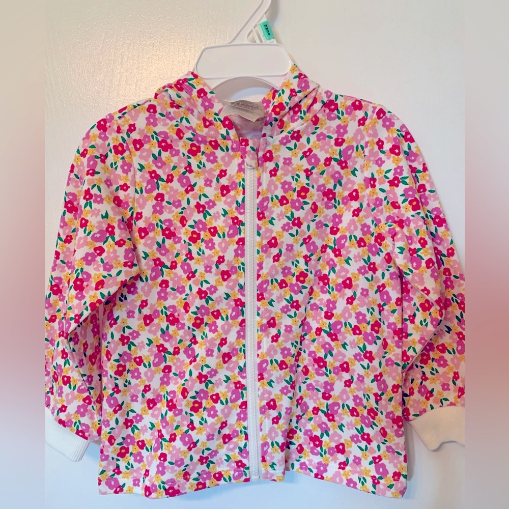Baby girl floral zip-up hoodie